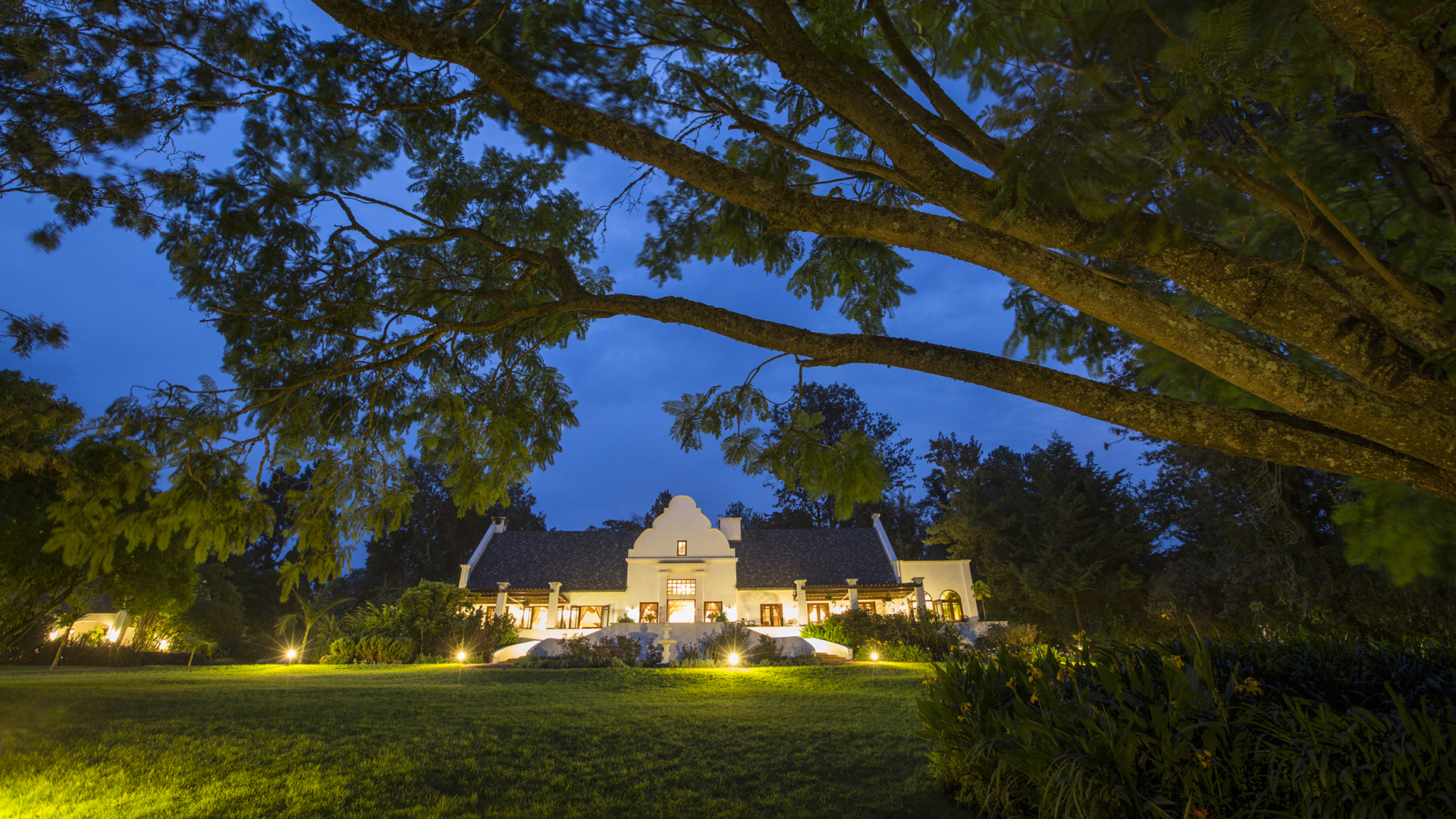 Africa, Luxury Tanzania Holidays, The Manor at Ngorongoro, The Manor Exterior by Night