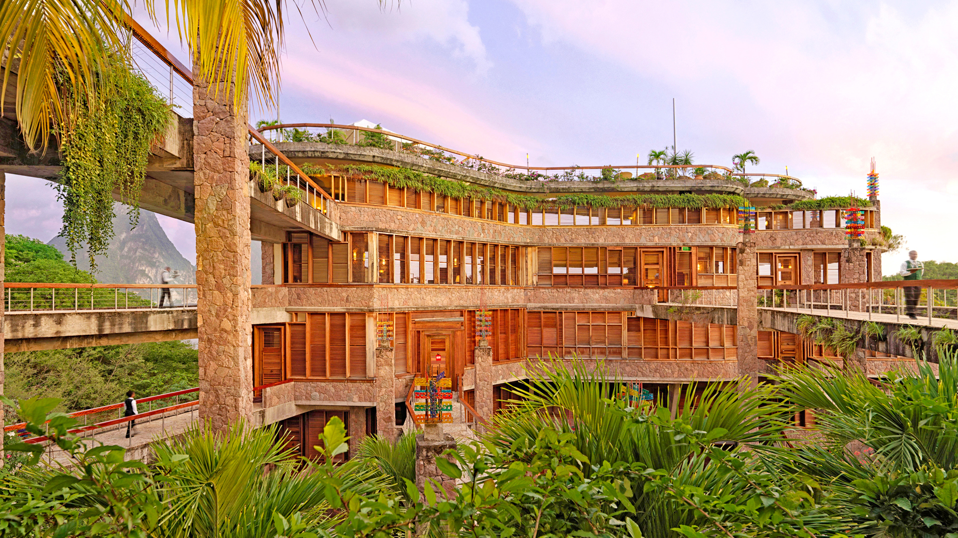 Caribbean, St Lucia, Jade mountain club, Building
