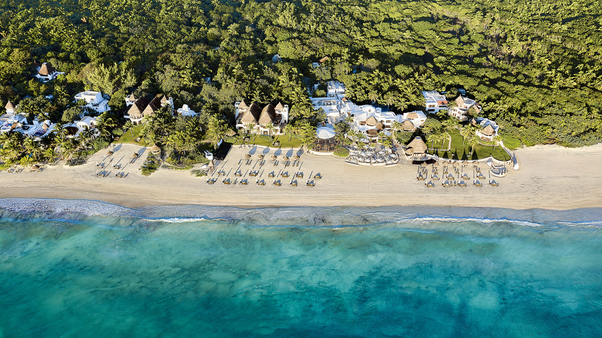 Caribbean, Mexico, Maroma A Belmond Hotel Riviera Maya, Aerial