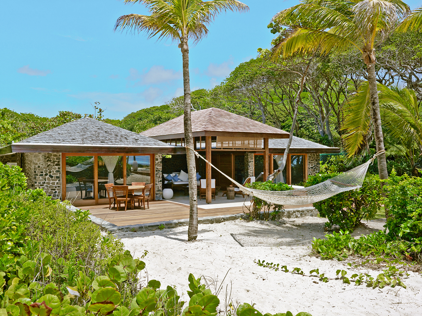 Caribbean, St Vincent & The Grenadines, Petit St Vincent, Exterior hammock