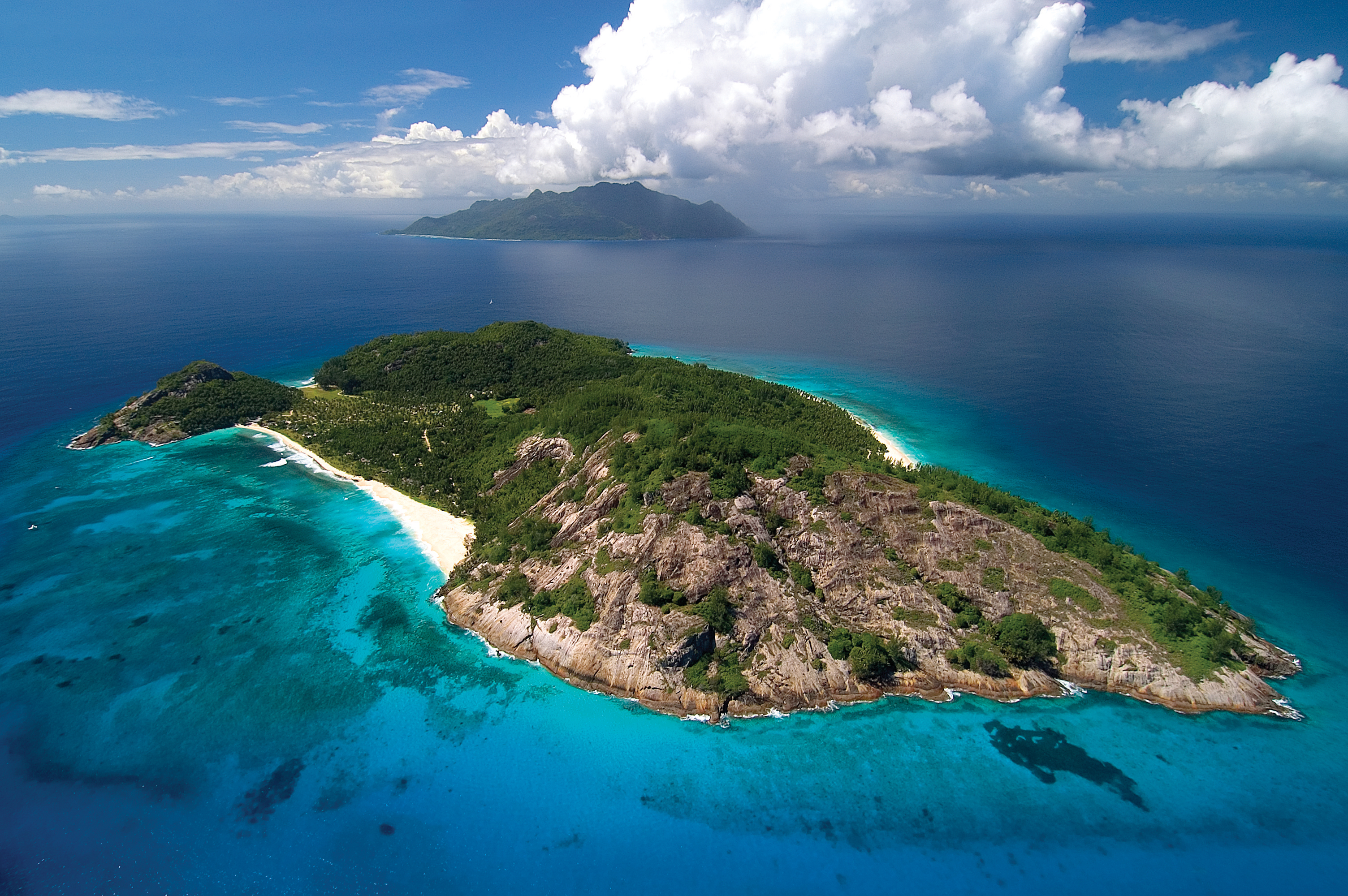 Indian ocean, Seychelles, North island, Aerial