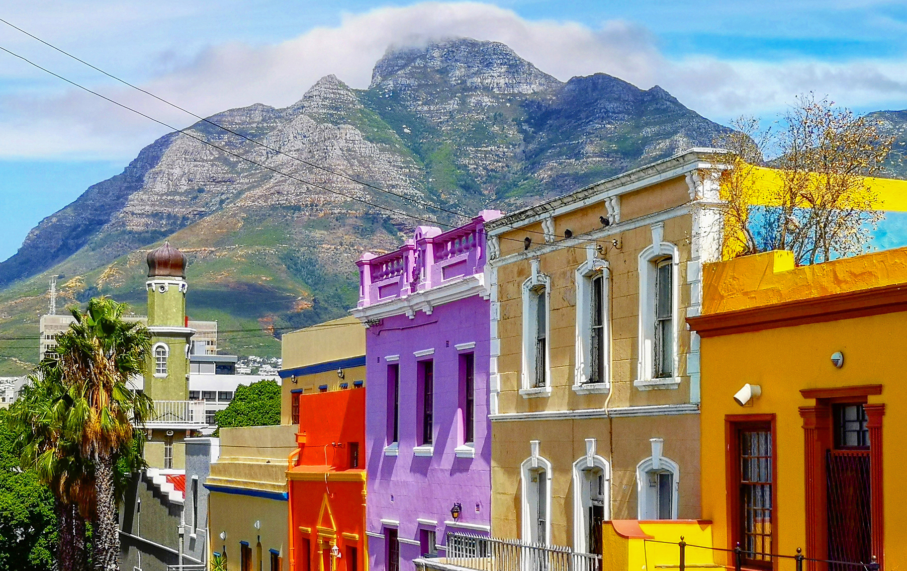 Colourfull houses of the Bo-Kaap area in Cape Town, South Africa