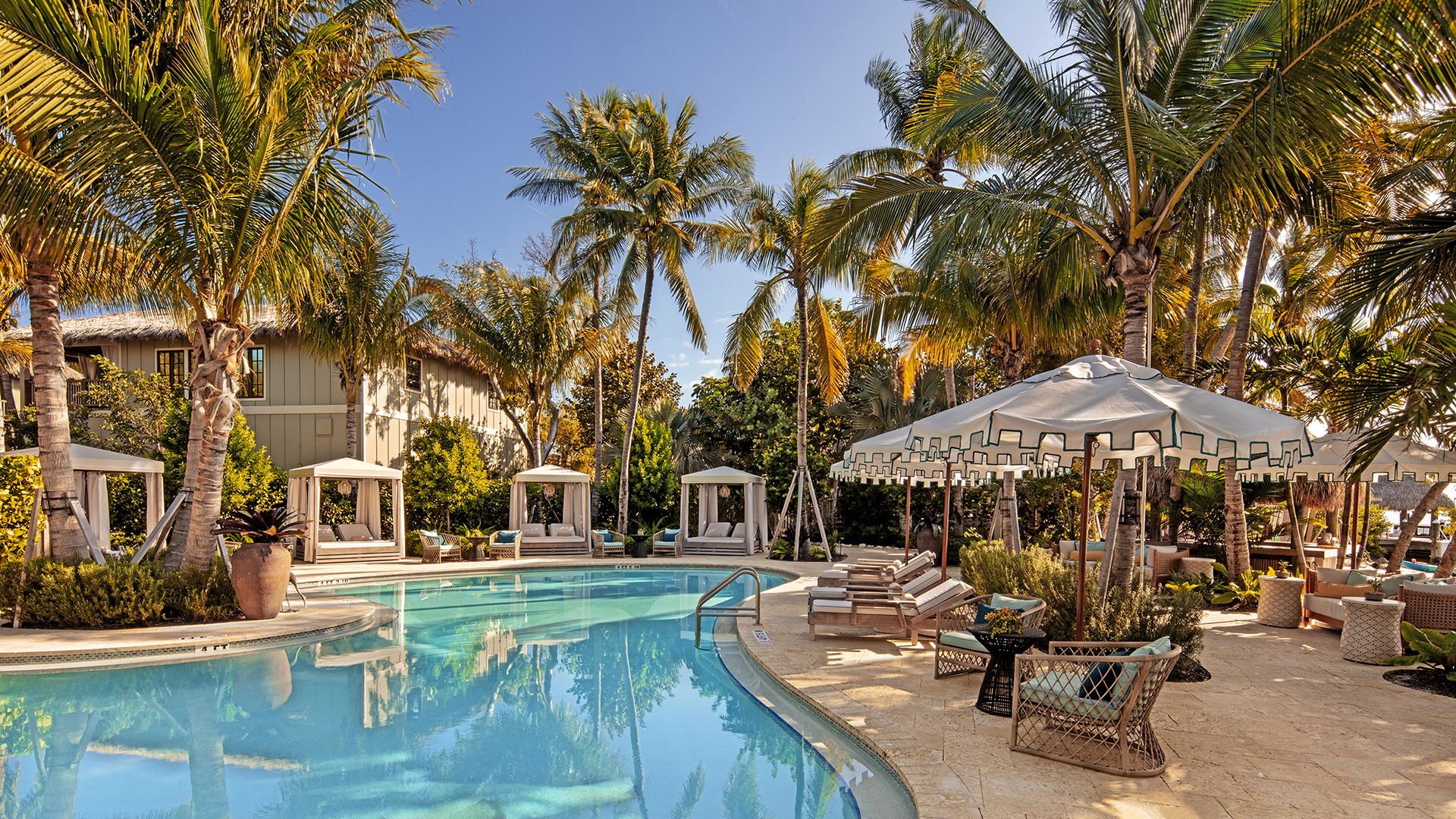 North America, USA, Florida, pool at Little Palm Island Resort and Spa