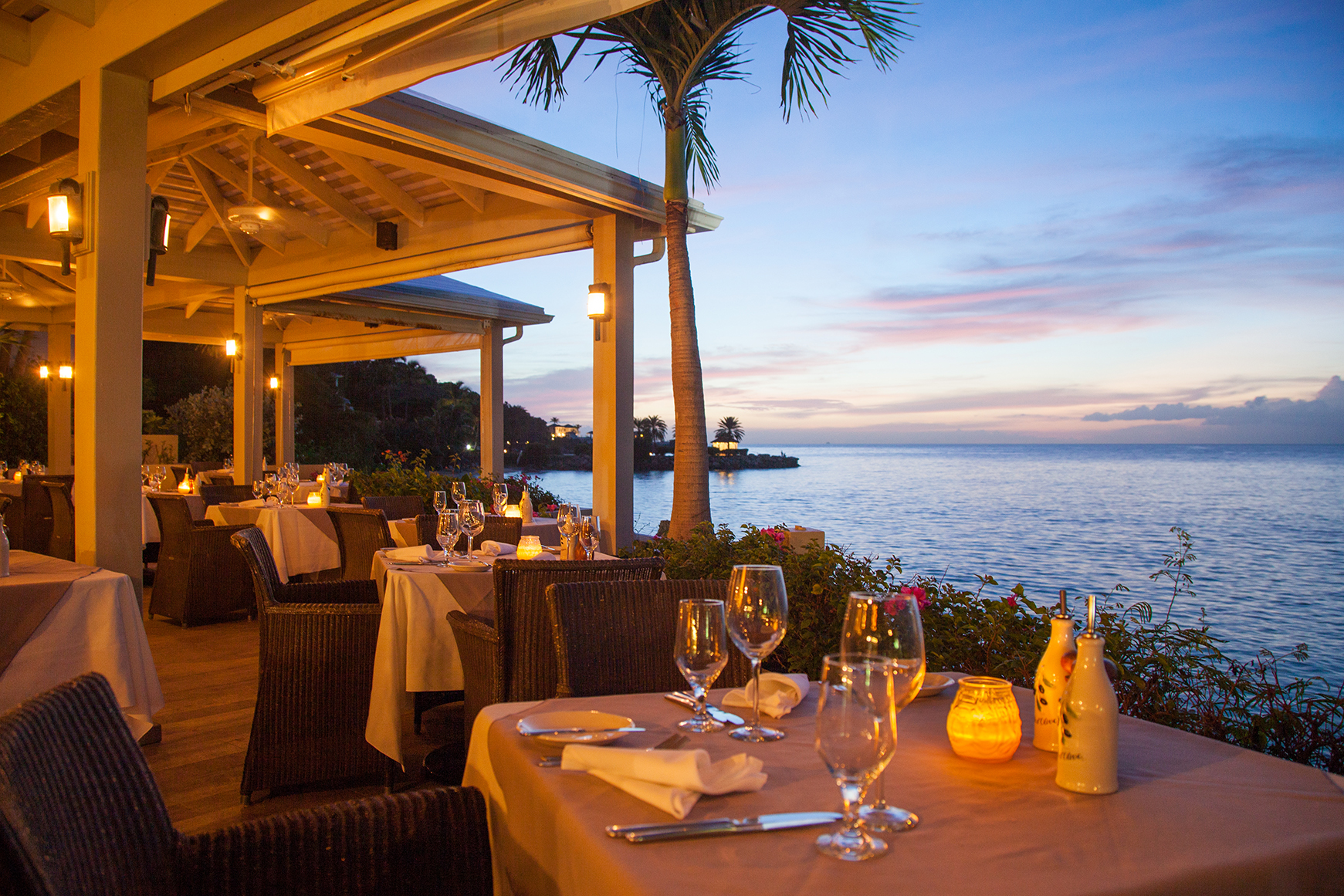 Caribbean & Mexico, Antigua, Blue Waters & The Cove Suites, waterside dining