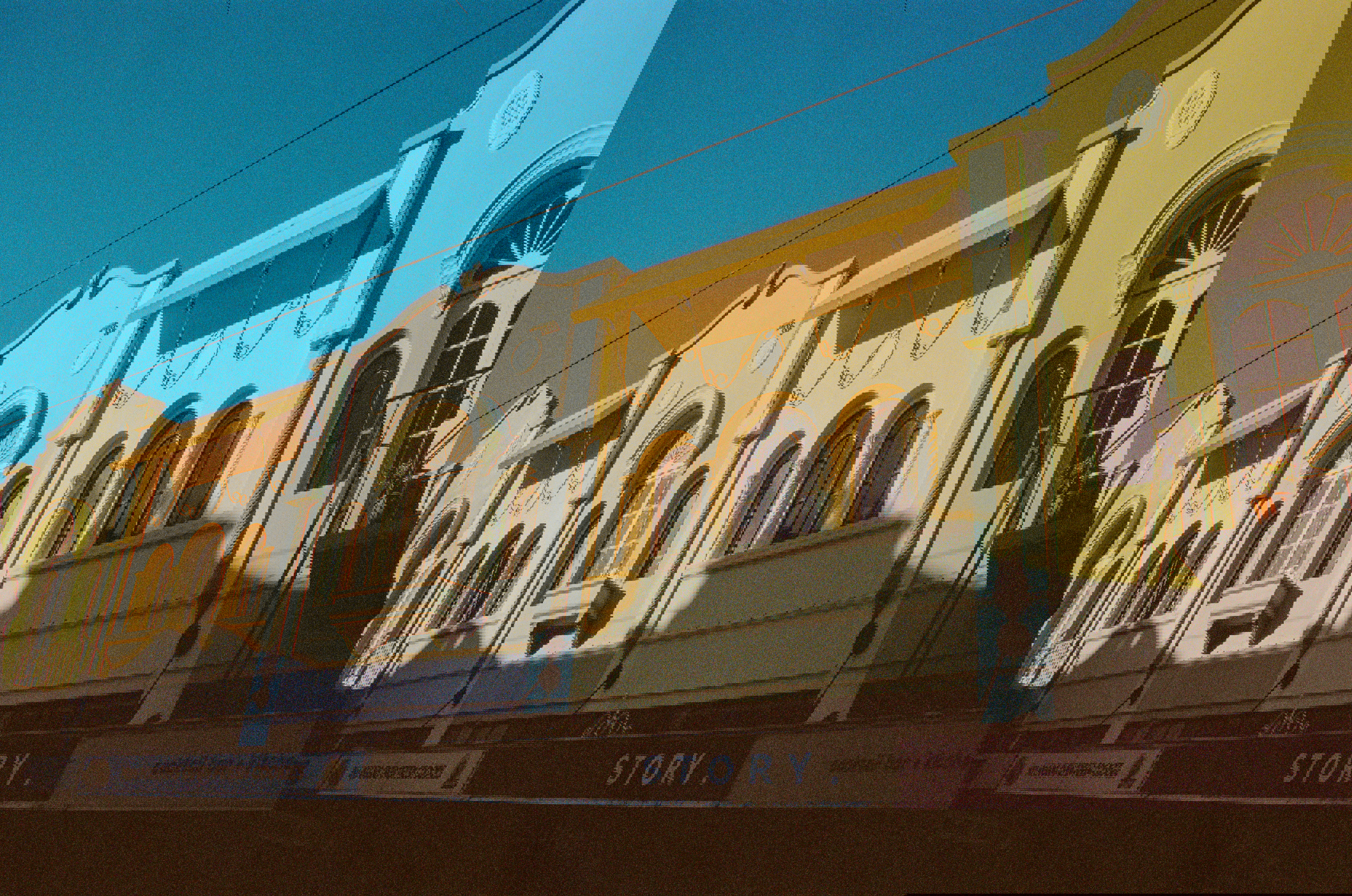 Colourful retro architecture in Christcurch New Zealand