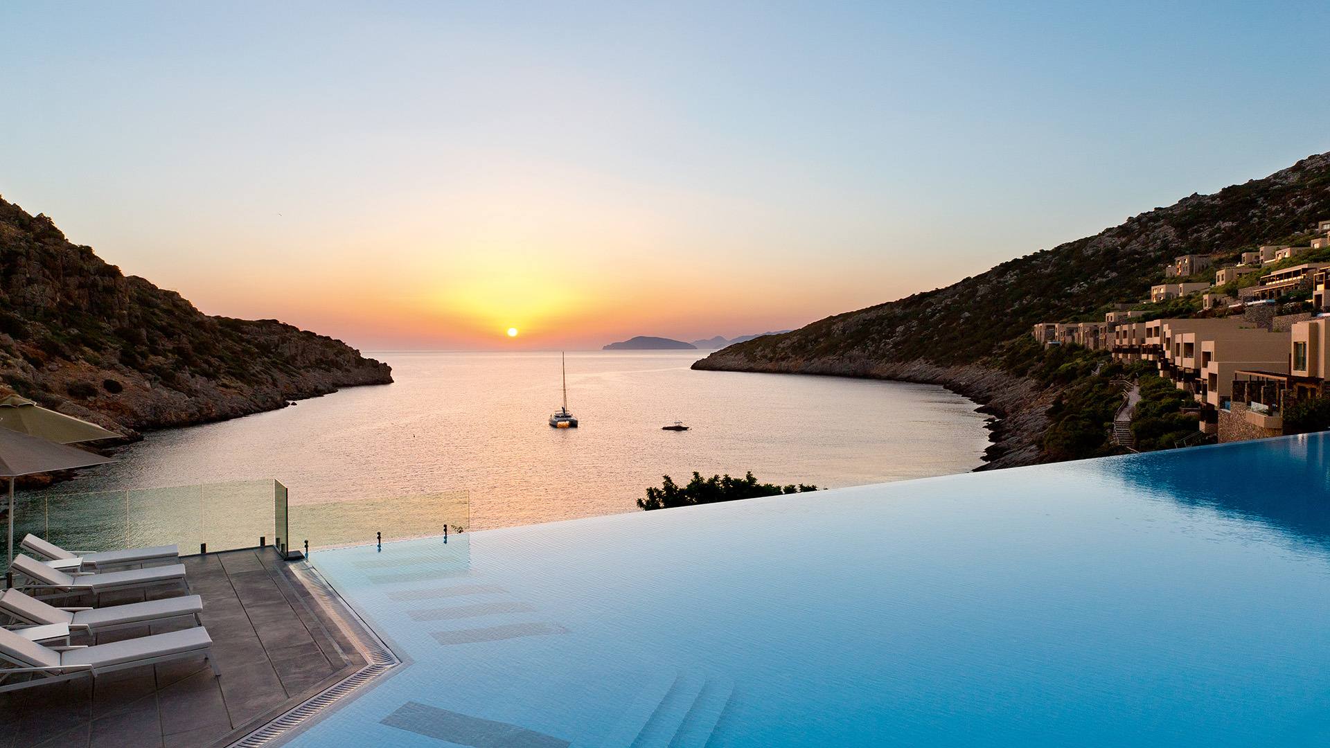 Europe, Greece, Crete, Daios Cove Luxury Resort & Villas, Pool View