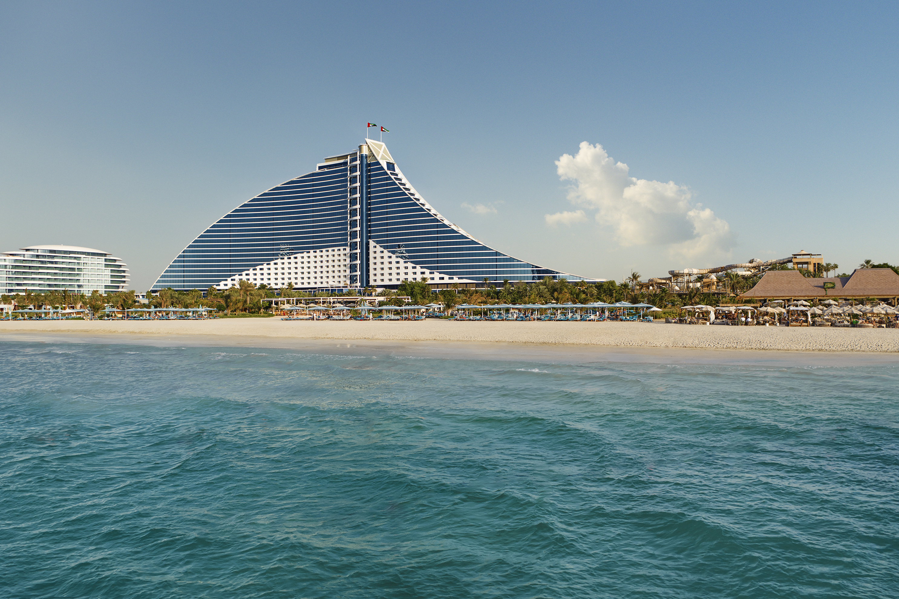 View across the water of Jumeirah Beach Hotel