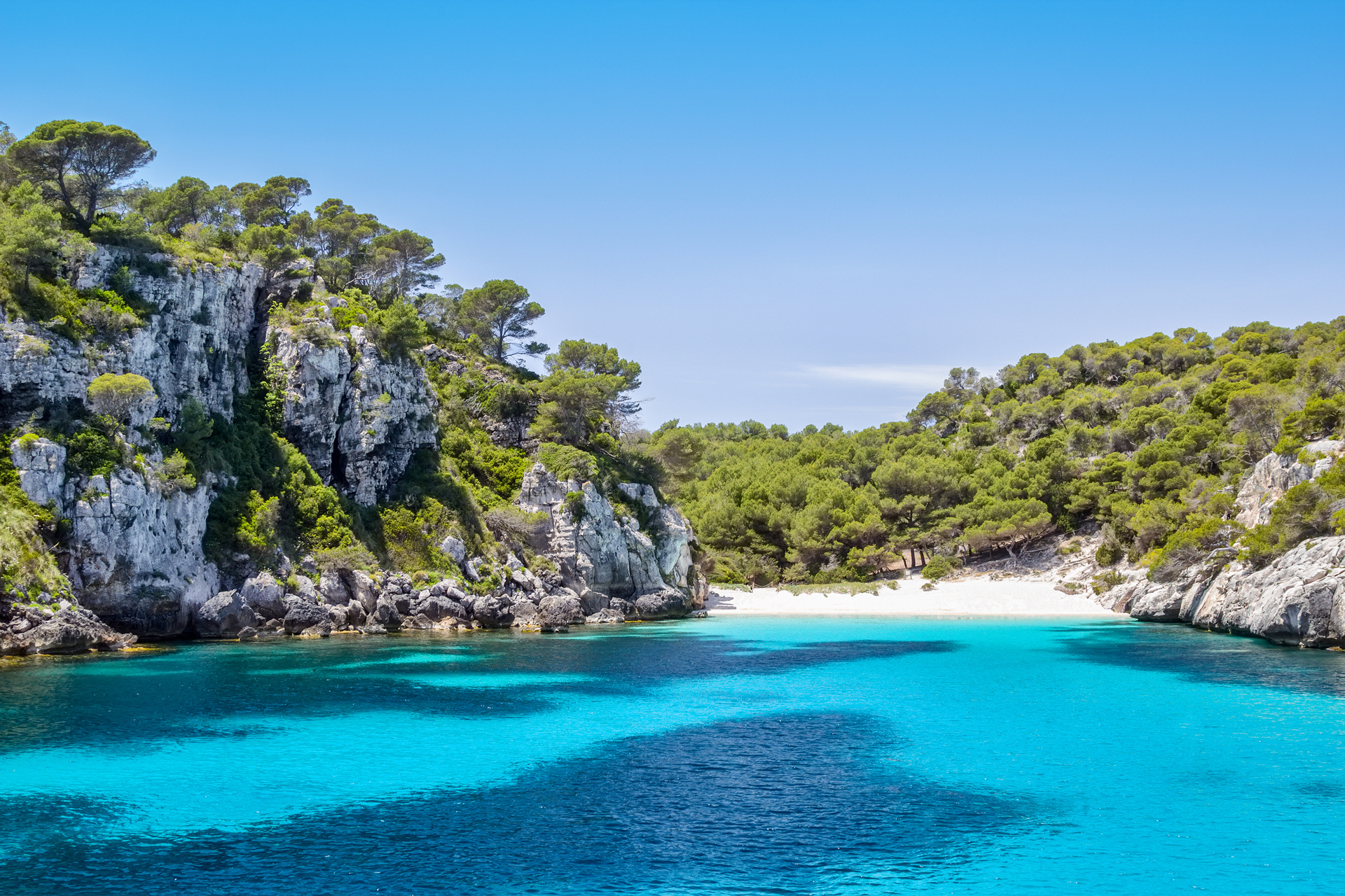 View of Cala Macarelleta beach on Menorca Island