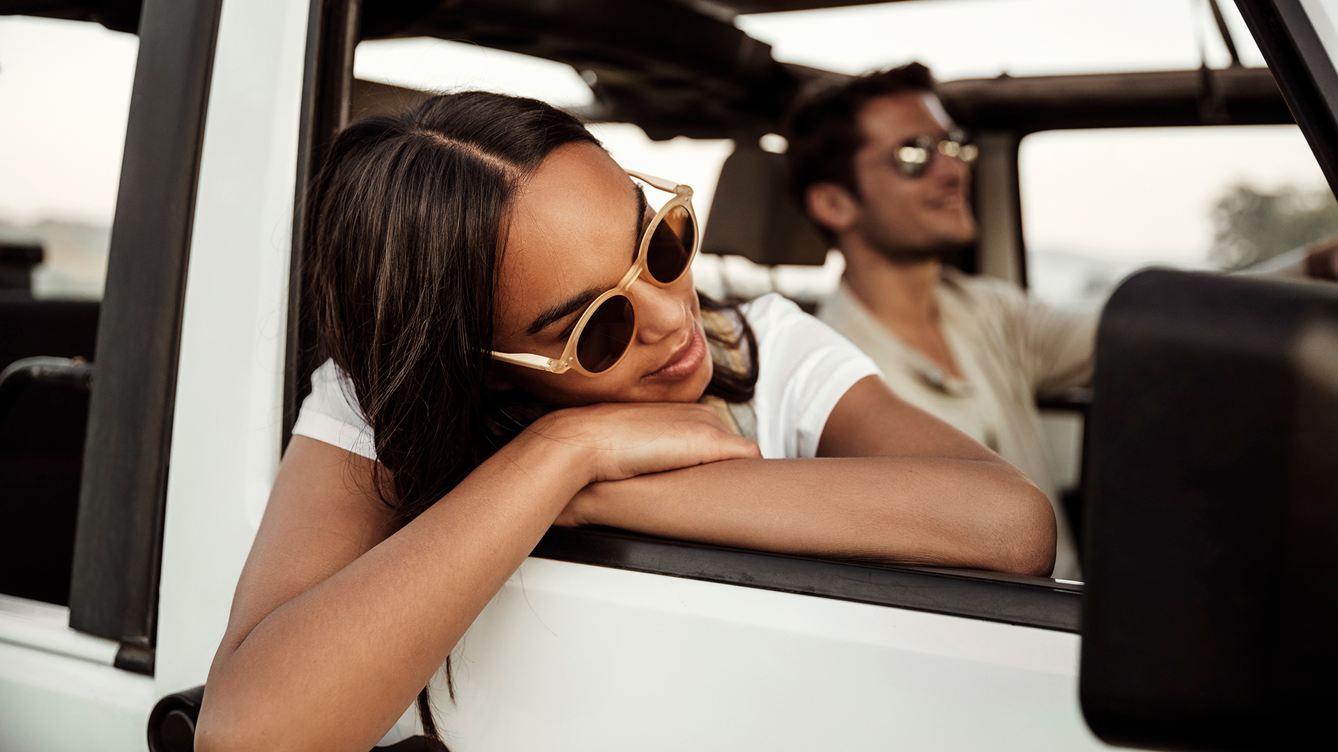Close up of people in a car