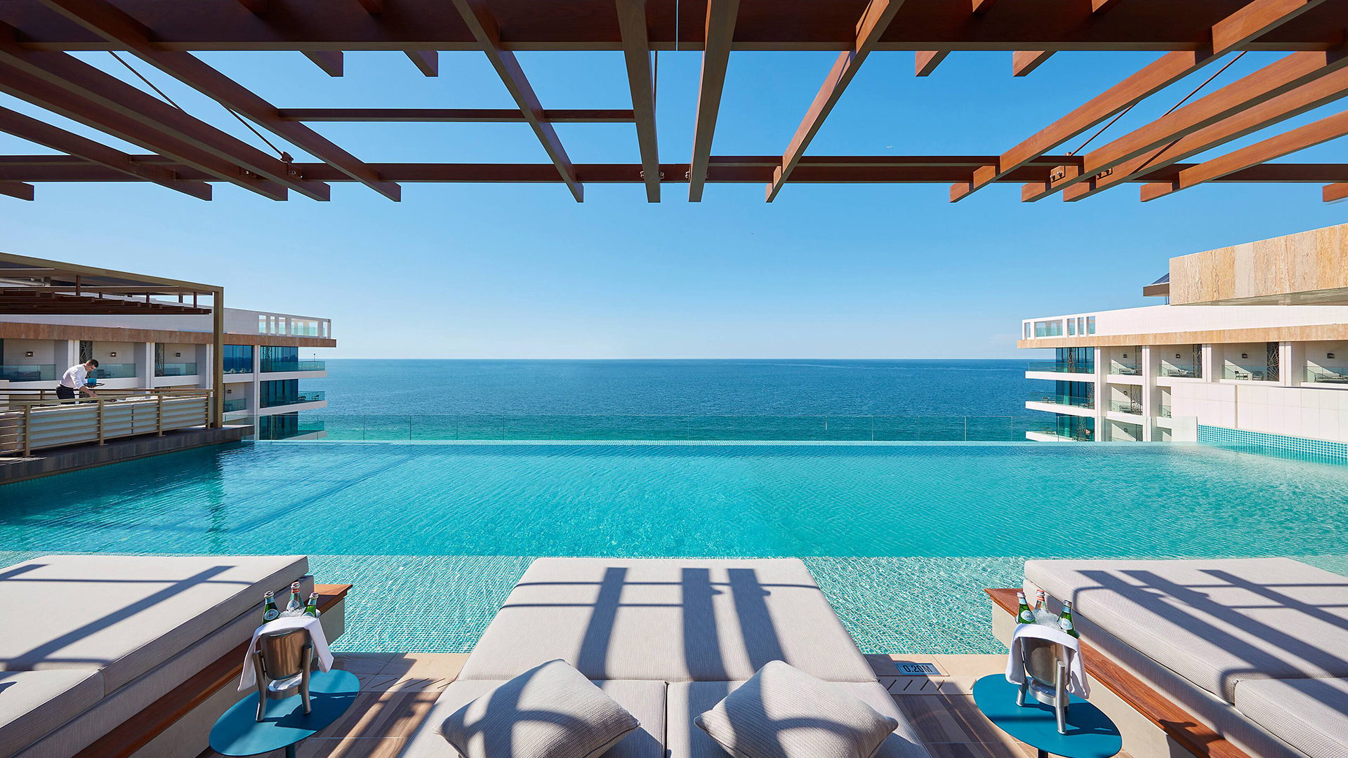 Indian Ocean, Arab Emirates, Dubai, Mandarin Oriental Jumeira, Tasca terrace