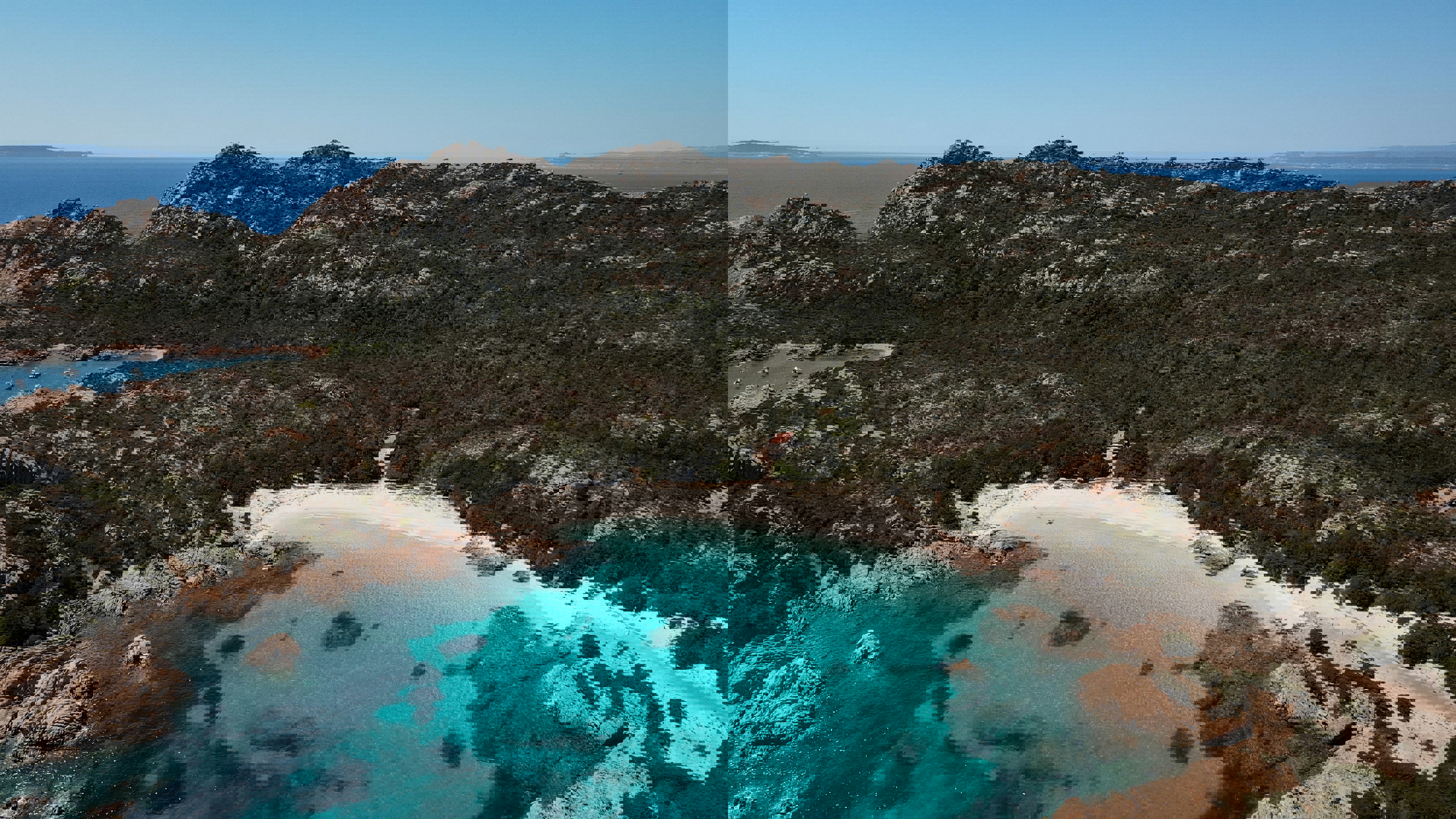 Arocky coastline in Sardinia with clear blue water