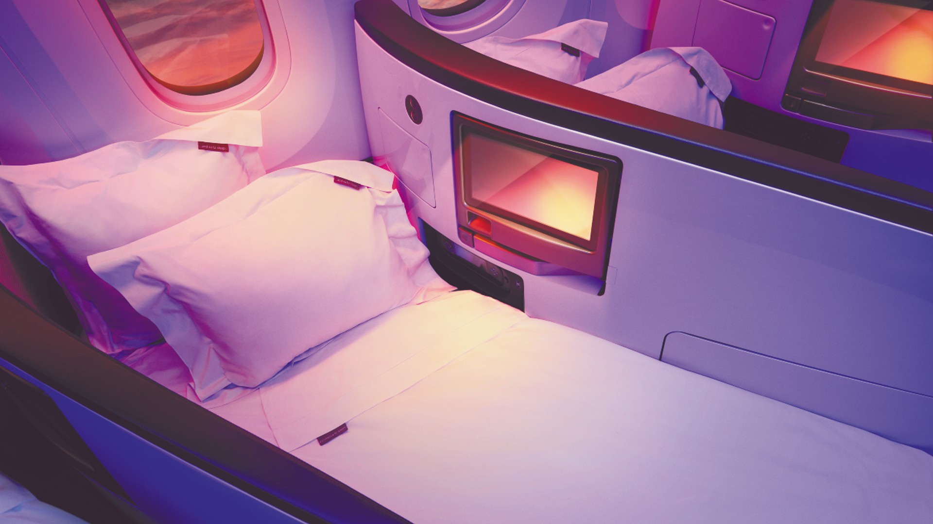 A bed on a plane
