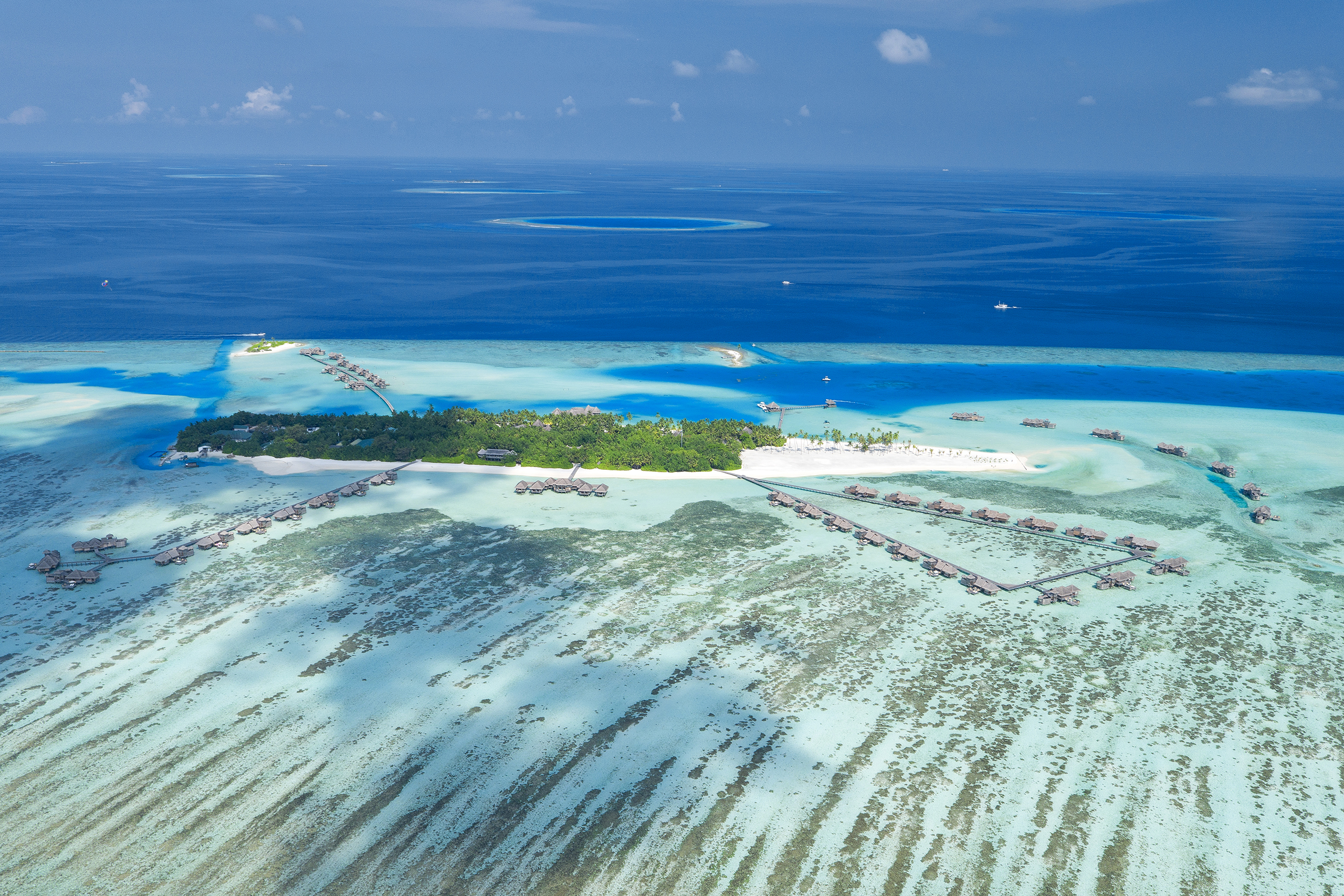 Indian Ocean, Maldives, Gili Lankanfushi,Island Aerial