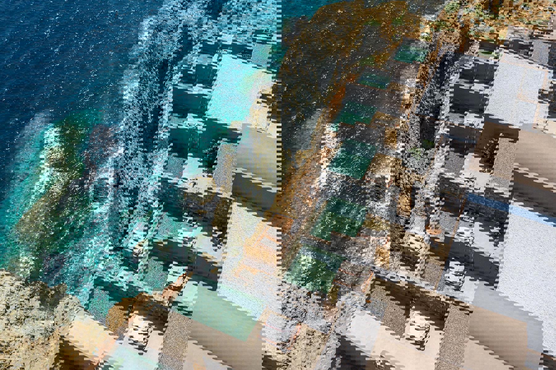 Private pools of suites overlooking the ocean