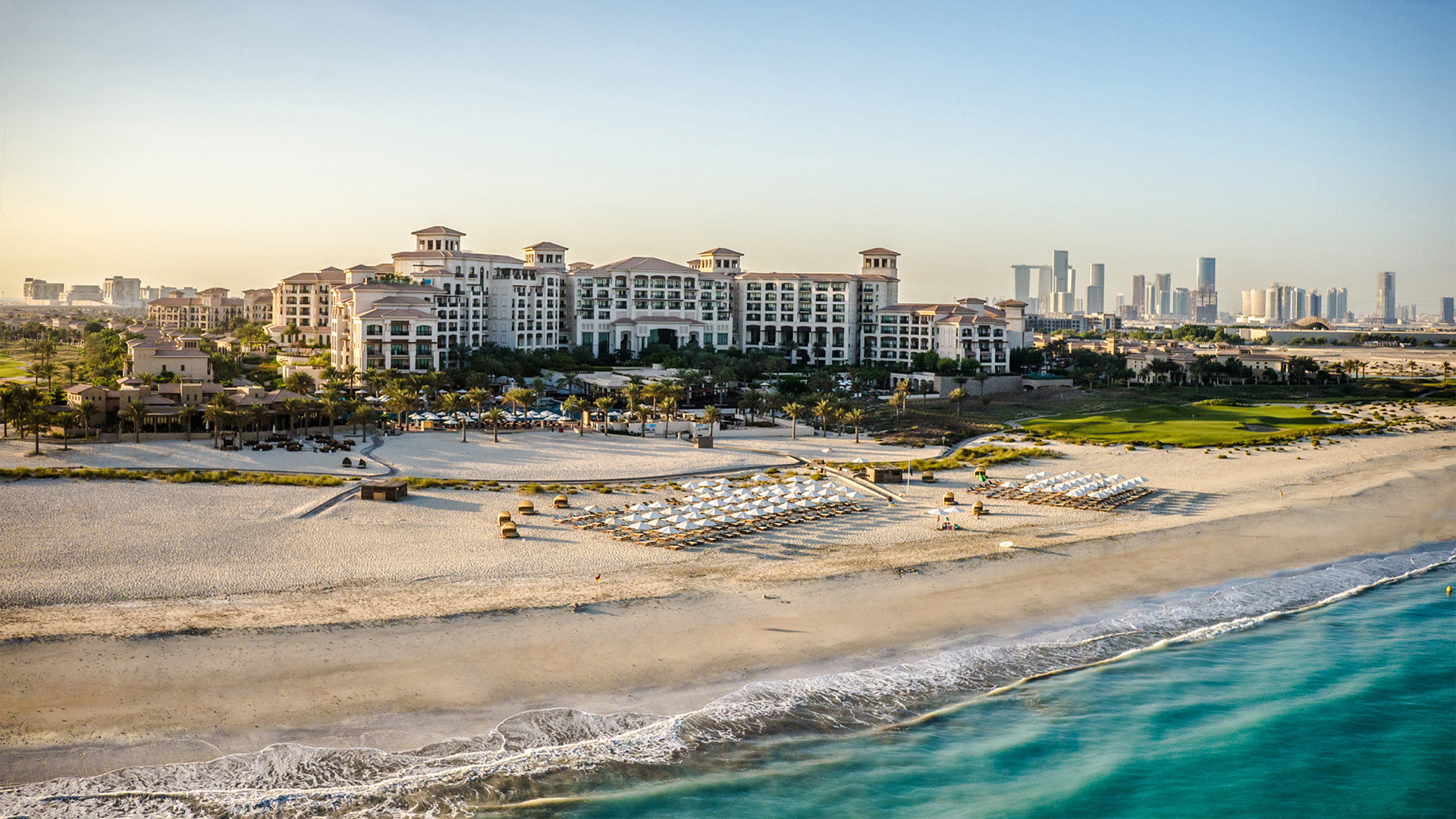 Indian Ocean, Arab Emirates, Abu Dhabi, The St. Regis Saadiyat Island Resort, Aerial